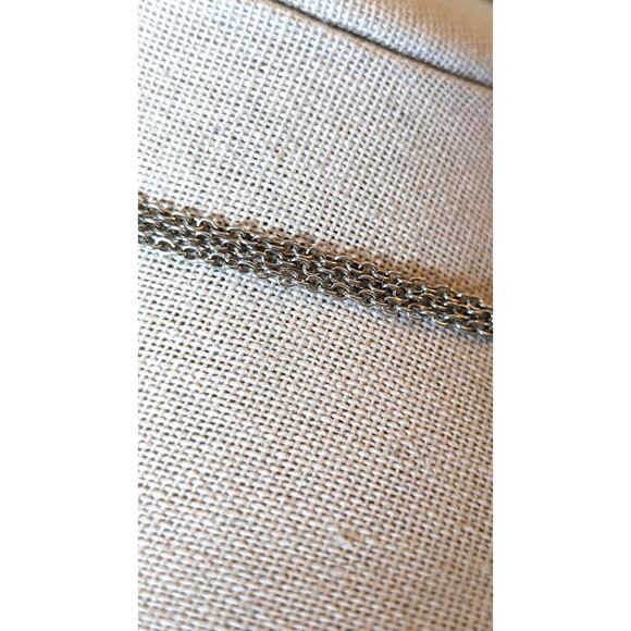 Silver & Black Metallic Crystal Web Beaded Silvertone Chain Statement Necklace - Picture 3 of 5